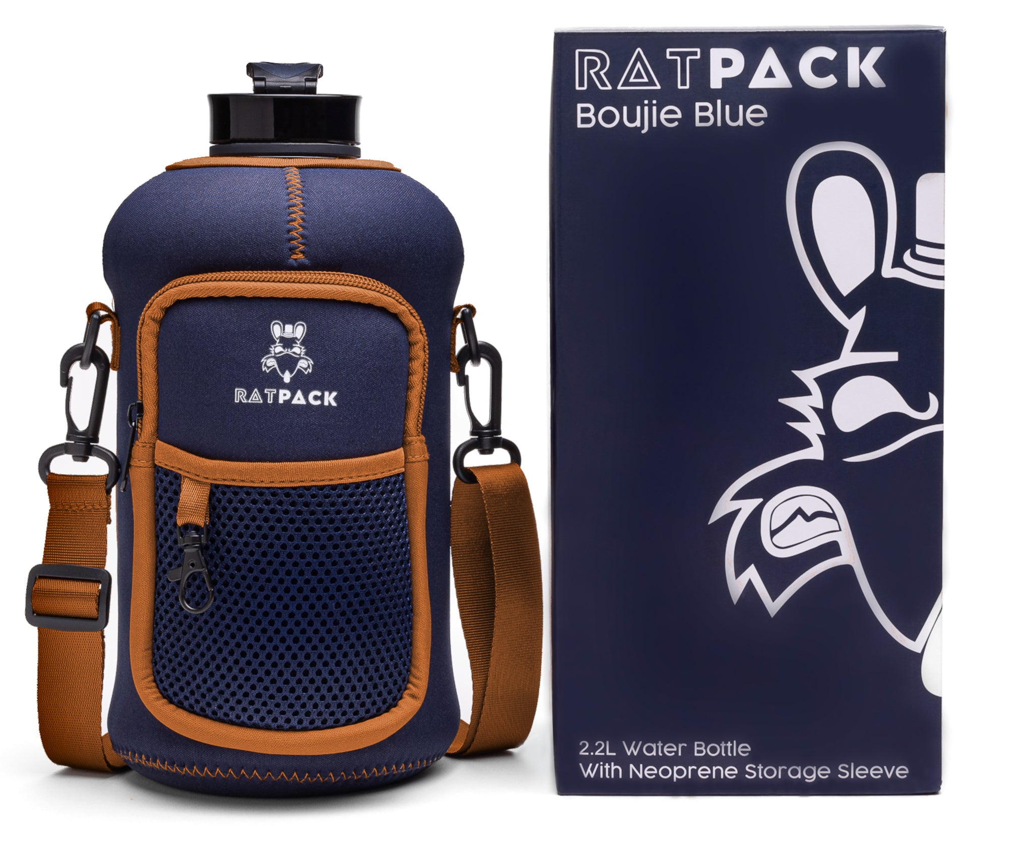 Water Bottle Carrier Combo - Boujie Blue 2.2L BPA Free