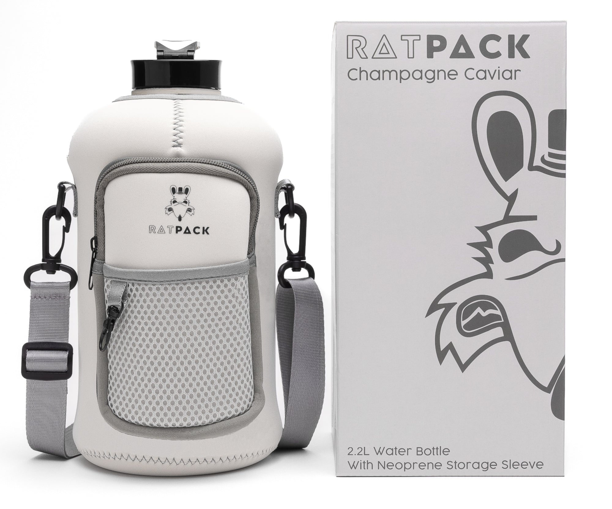 Water Bottle Carrier Combo - Champaign Caviar 2.2L BPA Free