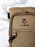 40 ounce/ 1.3 Liter water bottle sleeve insulated cross body water bottle carrier with pockets for phone and essentials, built in key chain beige